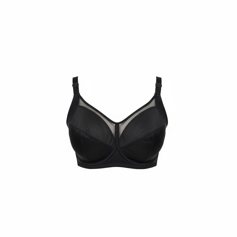Honeylove Wireless Support Bra 40CD Black Mesh Full Coverage 1X